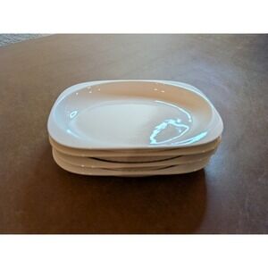 Set of 4 United Airlines First Class Casserole Dishes White Ceramic DC009R